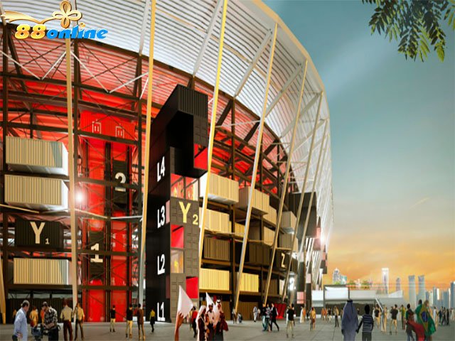Hình ảnh mô phỏng trên máy tính về sân vận động Ras Abu Aboud ở thành phố chủ nhà Doha nơi diên ra giải bóng đá World Cup 2022 