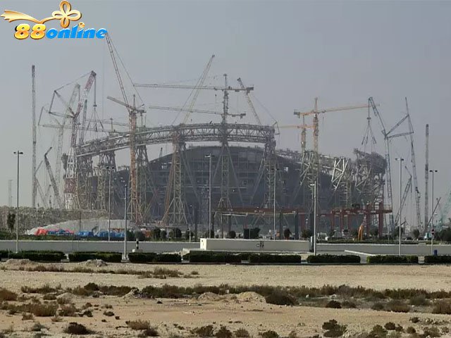 Công việc xây dựng đang được tiến hành tại Sân vận động Lusail ở Qatar vào tháng 12 năm 2019