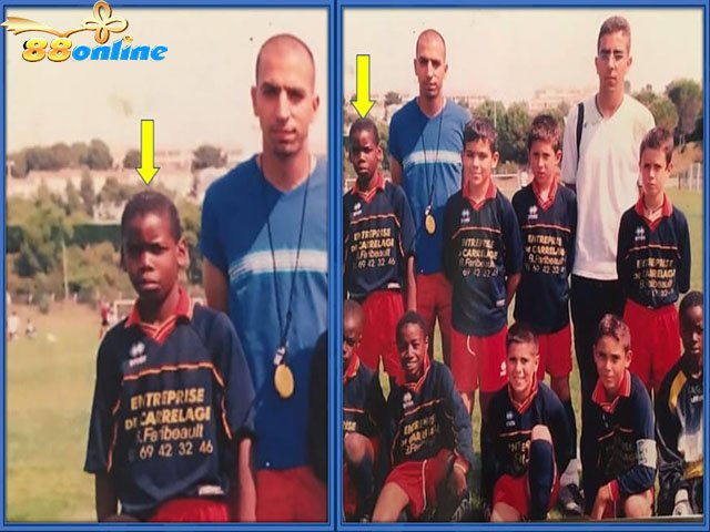 Pogba bắt đầu chơi bóng năm  6 tuổi tại câu lạc bộ US Roissy-en-Brie